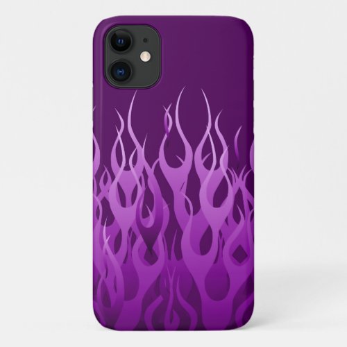 Cool Purple Racing Flames Stylish iPhone 11 Case
