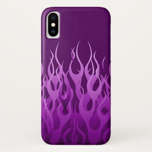 Cool Purple Racing Flames Stylish iPhone XS Case