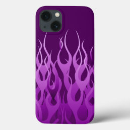 Cool Purple Racing Flames Stylish iPhone 13 Case