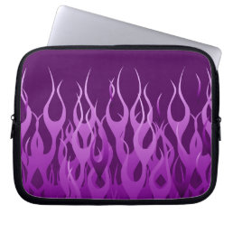 Cool Purple Racing Flames Stylish Laptop Sleeve