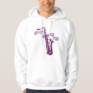Cool Purple Saxophone and notes -Shirt Hoodie