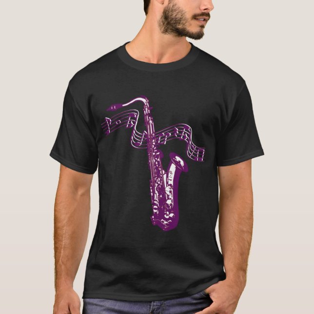 Cool Purple Saxophone T-Shirt (Front)