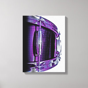 Cool Purple Snare Drum Canvas Drumming Drummer Art
