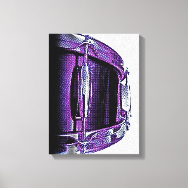 Cool Purple Snare Drum Canvas Drumming Drummer Art (Front)