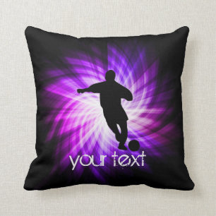 Cool Purple Soccer Throw Pillow