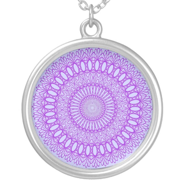Cool Purple Spiral Art Necklace (Front)