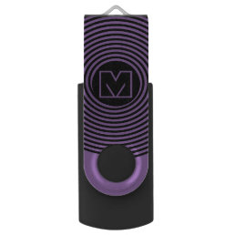 Cool Purple Spiral Vortex Monogram Flash Drive