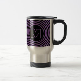 Cool Purple Spiral Vortex Monogram Travel Mug