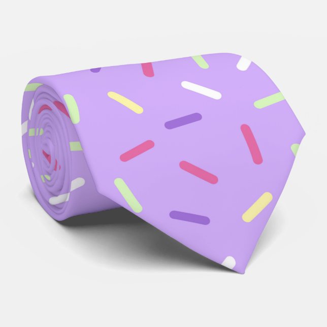 cool purple sprinkle pattern tiled  neck tie (Rolled)