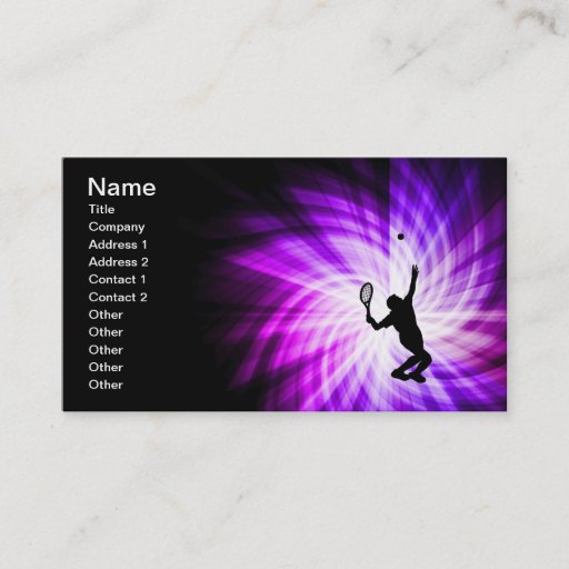 Customizable Cool Purple Tennis Business Cards
