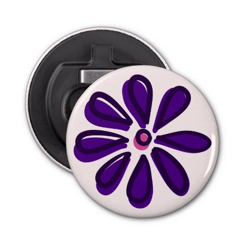 Cool Purple Violet Flower Doodle Bottle Opener