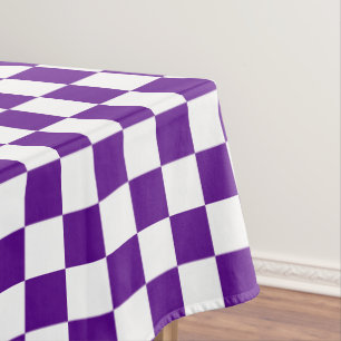 cool purple white check pattern tablecloth