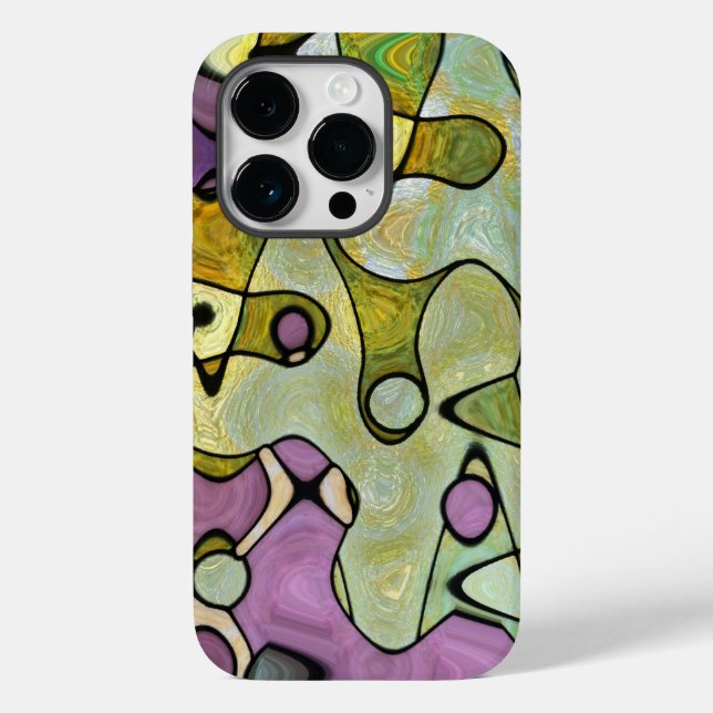 Cool purple yellow green fun crazy circles Case-Mate iPhone case (Back)