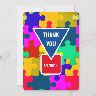 Cool Puzzle Pieces Thank You Card