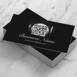 Cool QR Code Catering/Restaurant Business Card