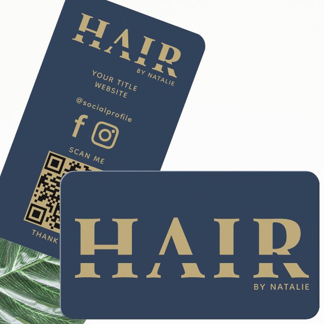 Cool QR Code Hairstylist Cosmetology Professional Business Card (Creator Uploaded)