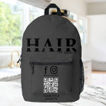 Cool QR Code Hairstylist Cosmetology Professional Printed Backpack<br><div class="desc">Introducing our Cool QR Code Hairstylist Cosmetology Professional Printed Backpack – the ultimate travel companion for hair stylists and cosmetology enthusiasts. This stylish and functional backpack is designed to meet the needs of on-the-go hair professionals and cosmetology students alike. Crafted with a travel-friendly design, it features dedicated compartments and pockets...</div>