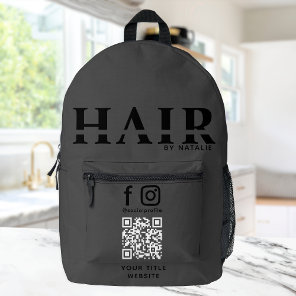 Cool QR Code Hairstylist Cosmetology Professional Printed Backpack