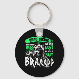 Cool Quad Biking Braap ATV Rider Keychain