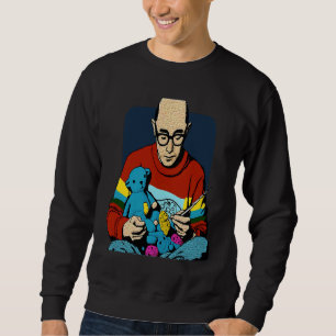 Cool Quilting Dad Pop Crocheter Dad 3 Sweatshirt