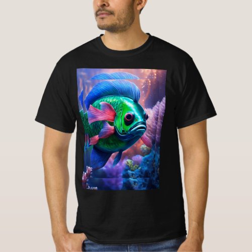 Cool  Quirky Fish Dive into Summer Style T_Shirt