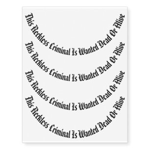 Cool Quote Black Script Necklace Temporary Tattoos
