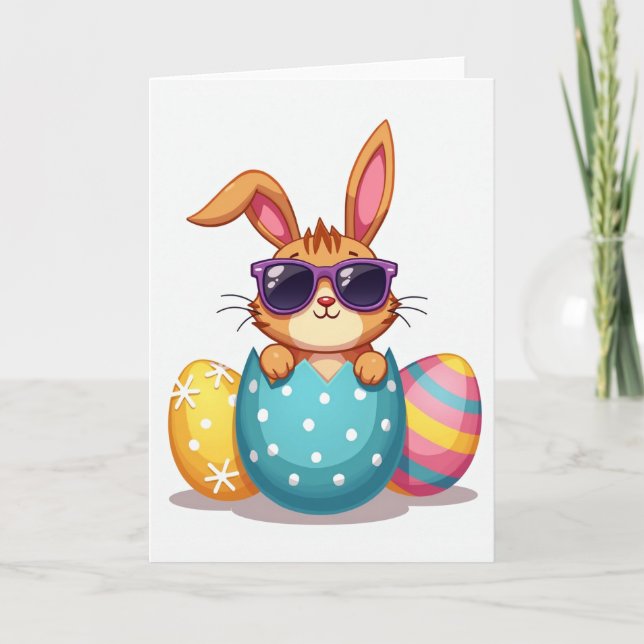 Cool Rabbit Announcement Card (Front)