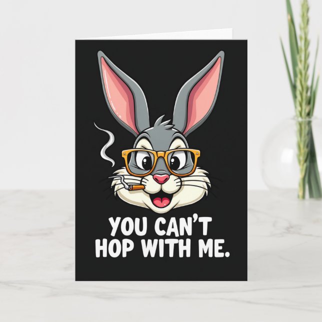 Cool Rabbit Attitude Funny Card (Front)