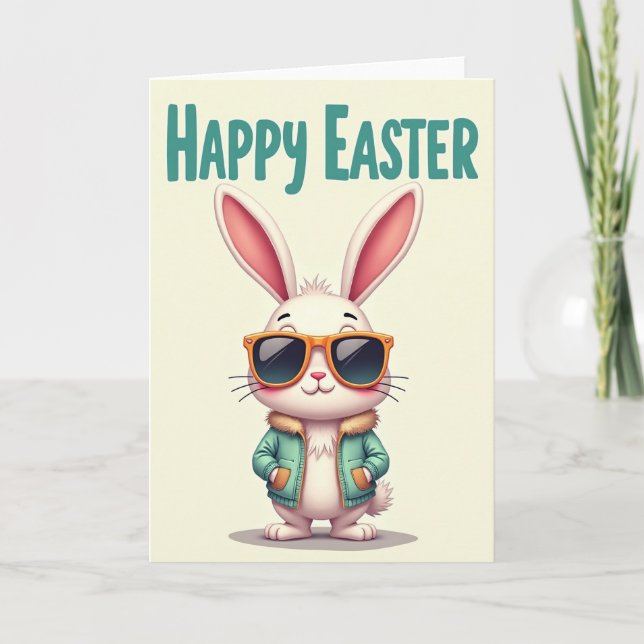 Cool Rabbit Celebration Card (Front)