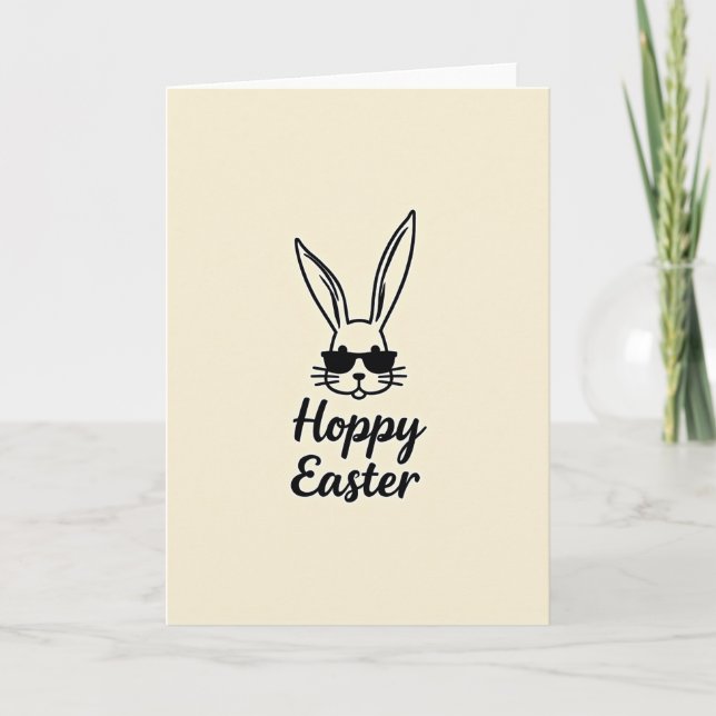 Cool Rabbit Easter Message Card (Front)