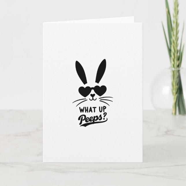 Cool Rabbit Face Greeting Card (Front)