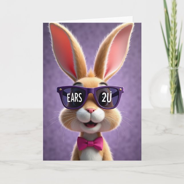 Cool Rabbit Friend Fun Time Card (Front)