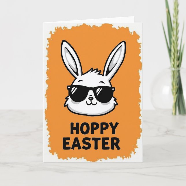 Cool Rabbit Geometric Card (Front)