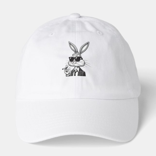 Cool Rabbit in Suit Graphic Cap (Front)