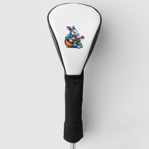 Cool Rabbit Plays Guitar Easter Musician Guitarist Golf Head Cover