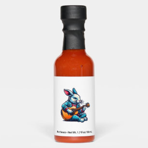 Cool Rabbit Plays Guitar Easter Musician Guitarist Hot Sauces