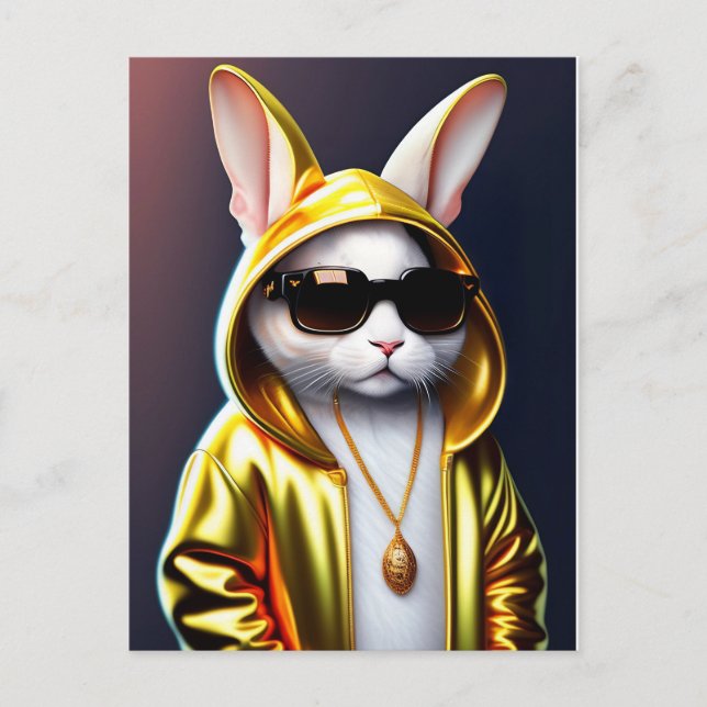 Cool Rabbit Postcard (Front)