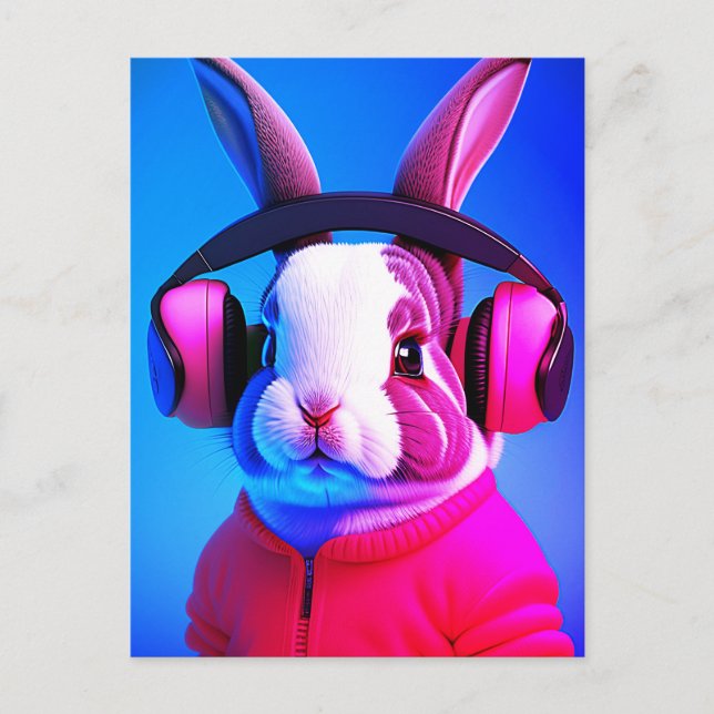 Cool Rabbit Postcard (Front)