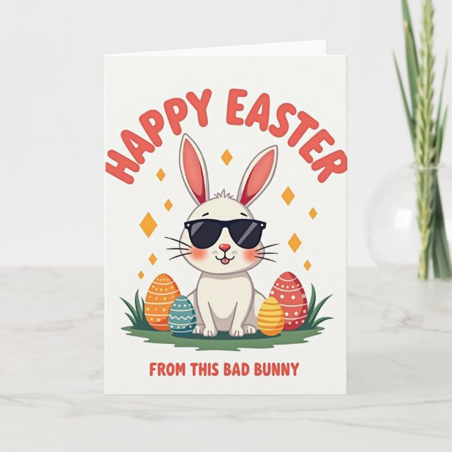 Cool Rabbit Spring Holiday Card (Front)