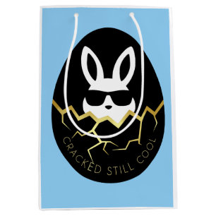 Cool Rabbit Sunglasses Funny Bunny Quote “Cracked  Medium Gift Bag
