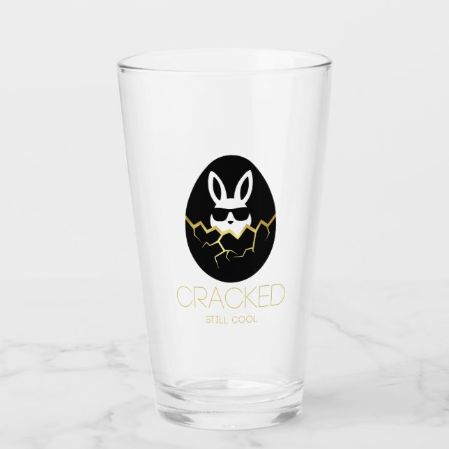 Cool Rabbit Sunglasses Funny Easter Bunny Quote  Glass (Front)