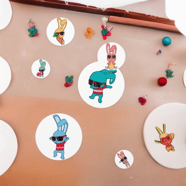 Cool Rabbit Table Confetti (funny cool bunny party confetti,kids birthday party,baby shower,graduation,night party confetti)