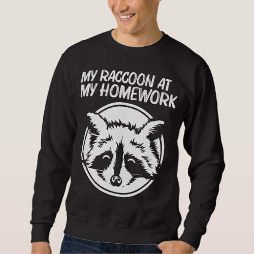 Cool Raccoon Art For Kids Boys Ringtail Trash Pand Sweatshirt