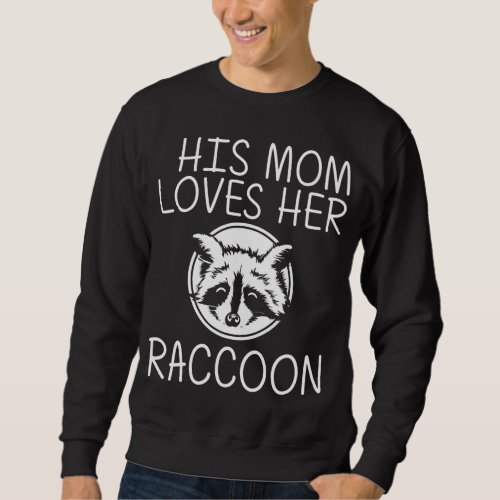 Cool Raccoon Art For Mom Mother Ringtail Trash Pan Sweatshirt