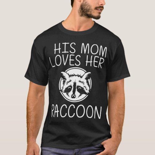 Cool Raccoon Art For Mom Mother Ringtail Trash Pan T_Shirt