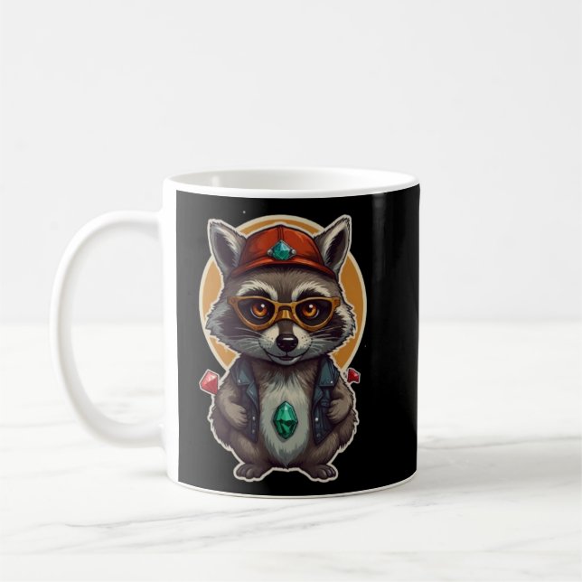 Cool Raccoon Buddy Coffee Mug (Left)