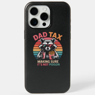 Cool Raccoon Dad Tax Retro Sunset iPhone 15 Pro Max Case