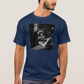 Cool Raccoon Eating Pizza T-Shirt