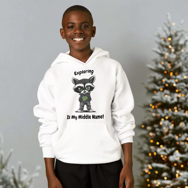 Cool Raccoon Explorer – Cute Adventure Character Hoodie (Creator Uploaded)