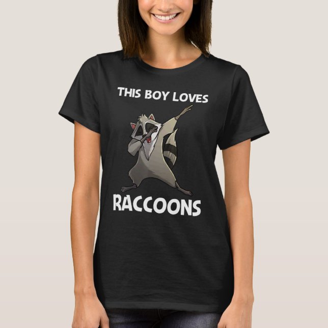 Cool Raccoon For Boys Kids Trash Panda Animal Wild T-Shirt (Front)